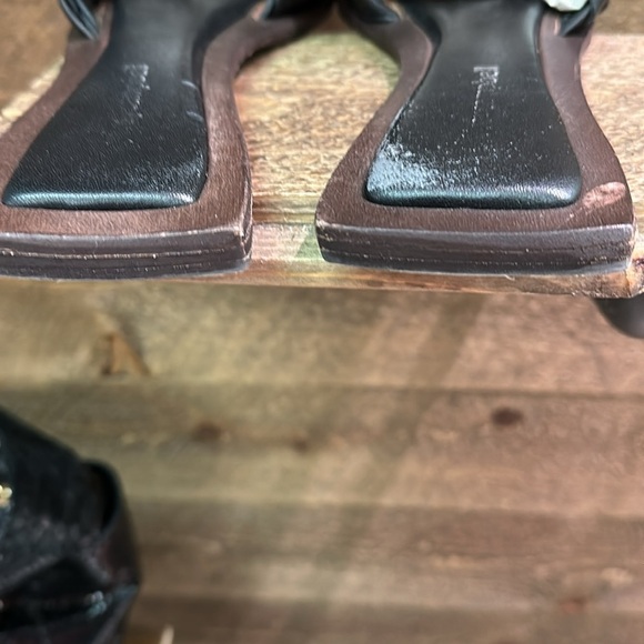 JEFFREY CAMPBELL Costello BLACK LEATHER SLIDES SIZE 8/39 - Picture 6 of 9